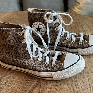 Converse Chuck Taylor’s All Star Hi-Top Herringbone Sneakers W Sz 7  M Sz 5